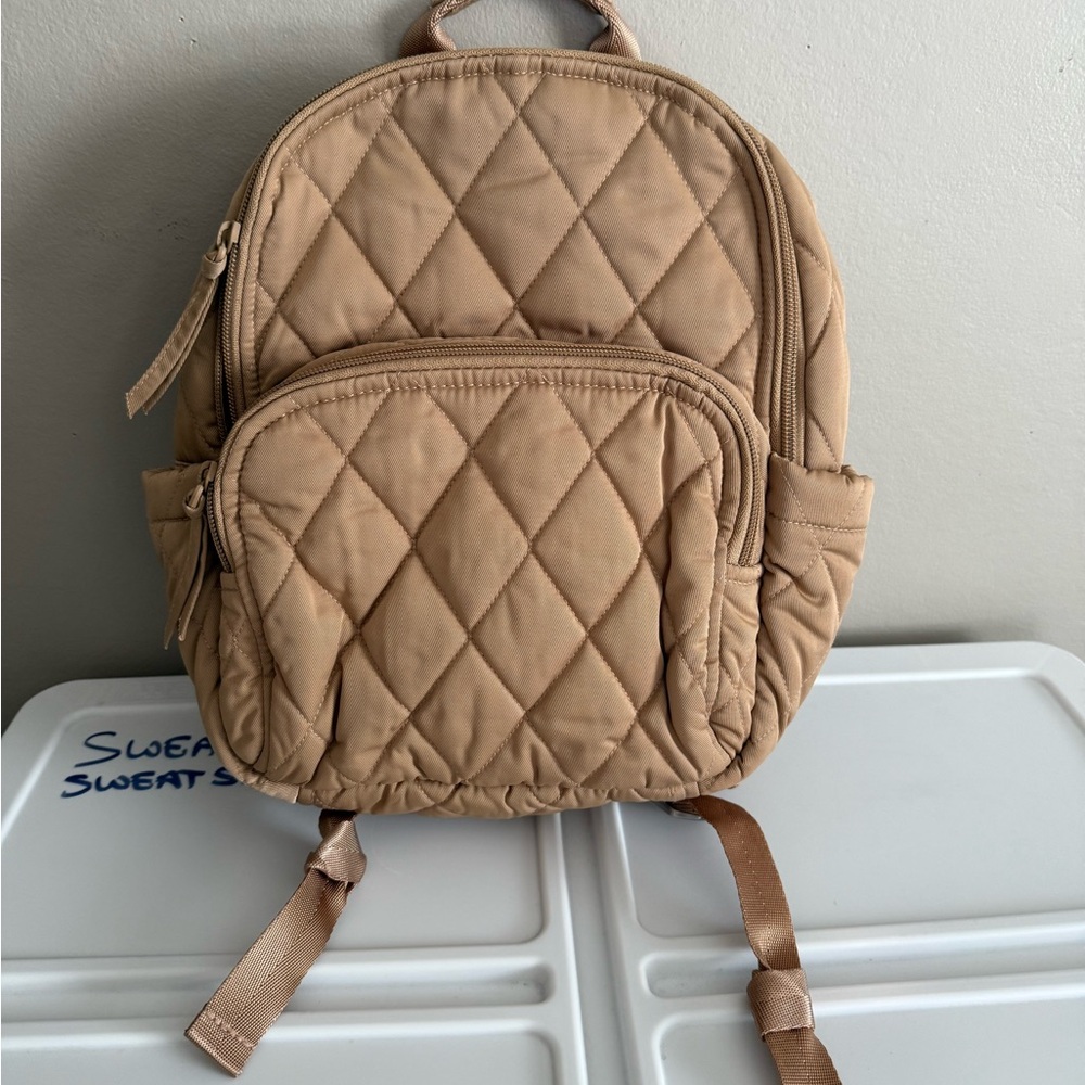 Quilted Tan Backpack
